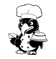 Cute Penguin Chef With A Plate Of Food