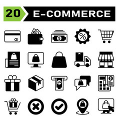 E Commerce Icon Set Include Commerce Money