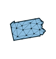 Pennsylvania State Map Polygonal Made Of Lines