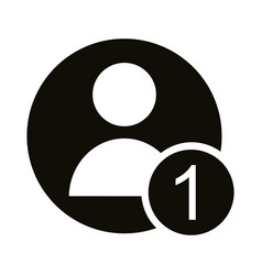 Profile Avatar With Number One Block Style Icon