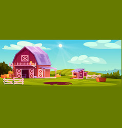 Rural Farmyard Farm Landscape Barn Stalks Hay