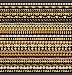 Seamless Pattern Gold Jewelry Chains And Beads