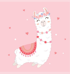 Valentines Day Card Featuring A Cute Llama