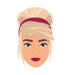 Woman Head With Blonde Stylish Bun