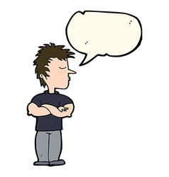 Cartoon Man Refusing To Listen With Speech Bubble