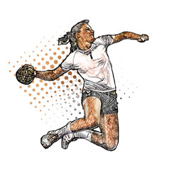 Colored Woman Handball Player