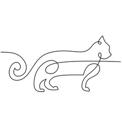 Continuous One Single Line Of Cat Running