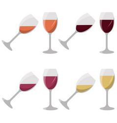 Glasses With Different Types Of Wine Isolated