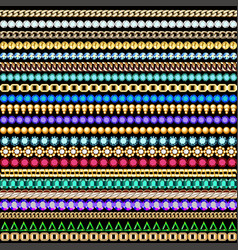 Seamless Pattern Gold Jewelry Chains And Beads