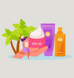 Sun Screen Care Flat Design