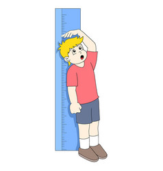 Boy Is Curious To Measure Height