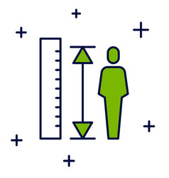 Filled Outline Measuring Height Body Icon Isolated