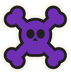 Halloween Stroked Crossbones And Skull Sticker