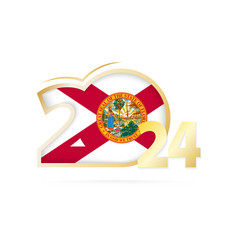 Year 2024 With Florida Flag Pattern