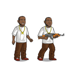 Young Handsome Hip Hop Rapper Star Cartoon