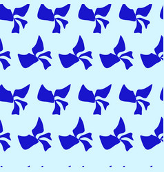 Blue Surface With Bows Ornament Seamless Pattern