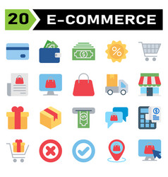 E Commerce Icon Set Include Commerce Money