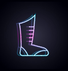 Glowing Neon Line Sport Boxing Shoes Icon Isolated