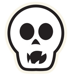 Halloween Stroked Vampire Skull Sticker