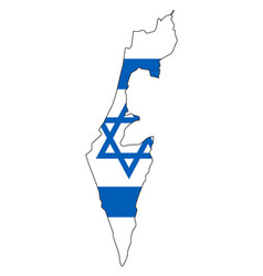 Israel Map With Flag - Outline Of A State