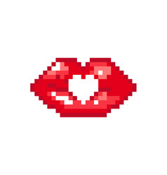 8 Bit Pixel Red Lips