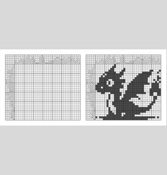 Black And White Nonogram Dragon