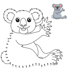 Dot To Dot Koala Isolated Coloring Page For Kids