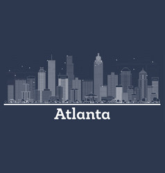 Outline Atlanta Georgia City Skyline With White