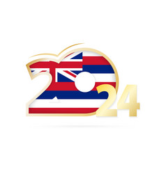 Year 2024 With Hawaii Flag Pattern