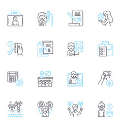 Assignment Linear Icons Set Task Project