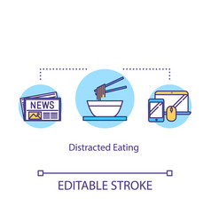 Distracted Eating Concept Icon Conscious