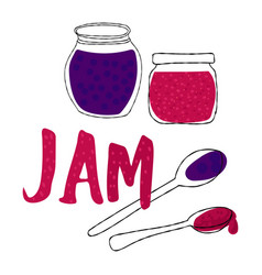 Homemade Jars Of Jam Isolated On