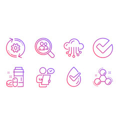 Verify Customer Survey And Search Employees Icons