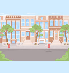 Apartment Building Exterior Flat Color