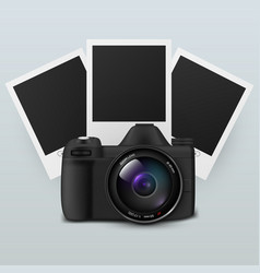 Camera With Empty Photo Pictures Realistic