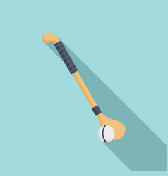 Hurling Stick Ball Icon Flat Style