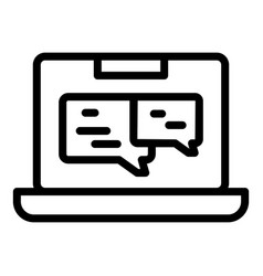 Laptop Chat Software Icon Outline Build