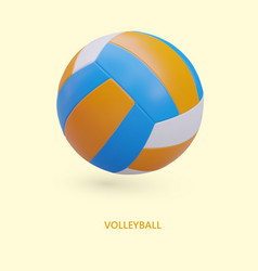 Realistic Colored Volleyball Vertical Advertising