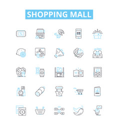 Shopping Mall Line Icons Set