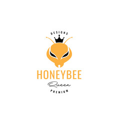 Head Honey Bee Queen With Crown Logo Design