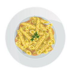 Penne Rigate Pasta In Sauce