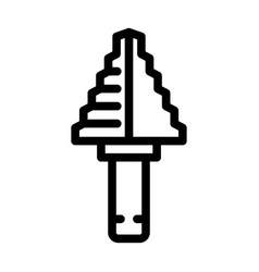 Step Drill Bit Line Icon