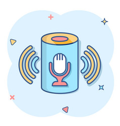 Voice Assistant Icon In Comic Style Smart Home