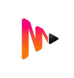 Letter M Media Play Logo Or Icon