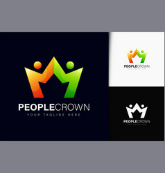 People Crown Logo Design With Gradient