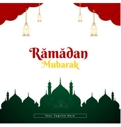 Ramadan Mubarak And Eid Red Green