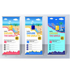 Travel Agency Roll Up Digital Tours Roll Banner