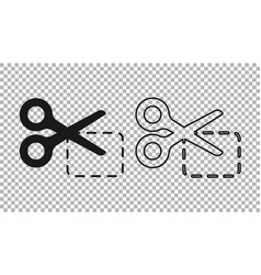 Black Scissors Cuts Discount Coupon Icon Isolated