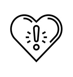 Heart Exclamation Point Line Icon