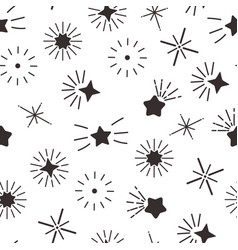 Seamless Pattern With Black Twinkling Stars